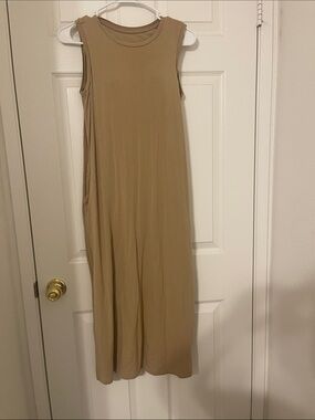 Sleeveless Tan Maxi Dress - Classic Everyday Maxi